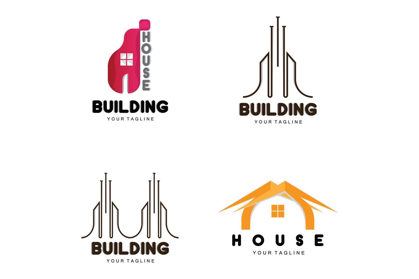 huis logo, gebouw meubilair ontwerp, bouw vector, eigendom merk icoon, echt landgoed, behuizing vector