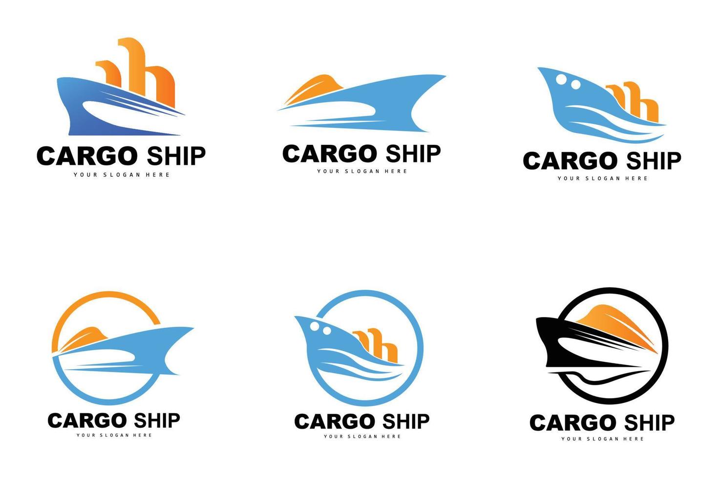 lading schip logo, snel lading schip vector, zeilboot, ontwerp voor schip fabricage bedrijf, waterweg het zeilen, marinier voertuigen, vervoer, logistiek vector