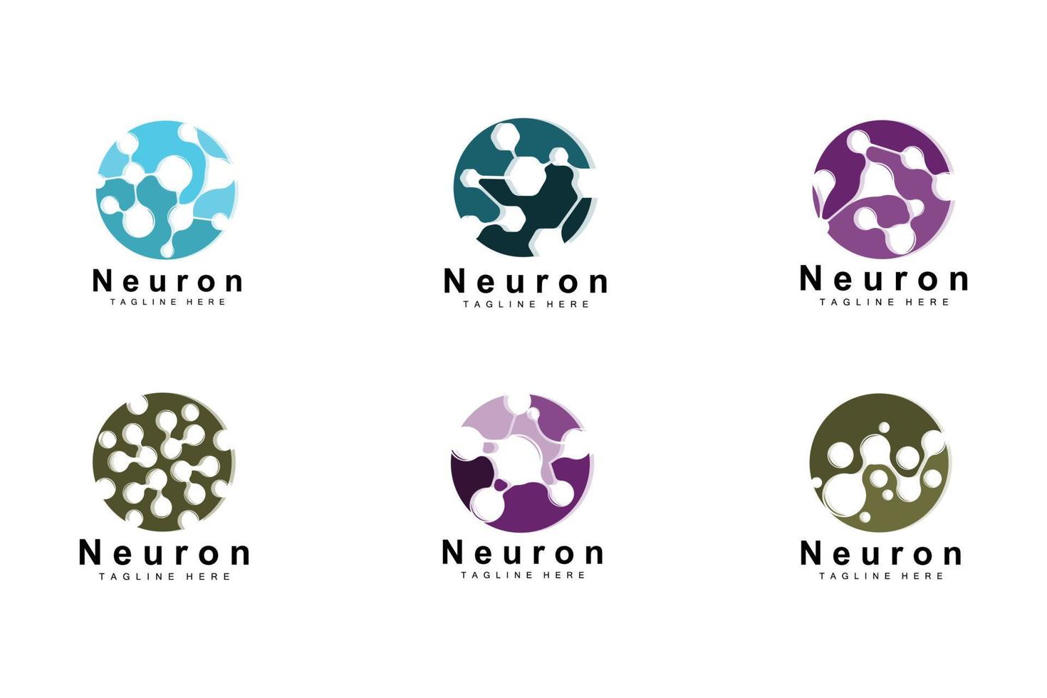 neuron logo ontwerp vector zenuw cel illustratie moleculair dna Gezondheid merk