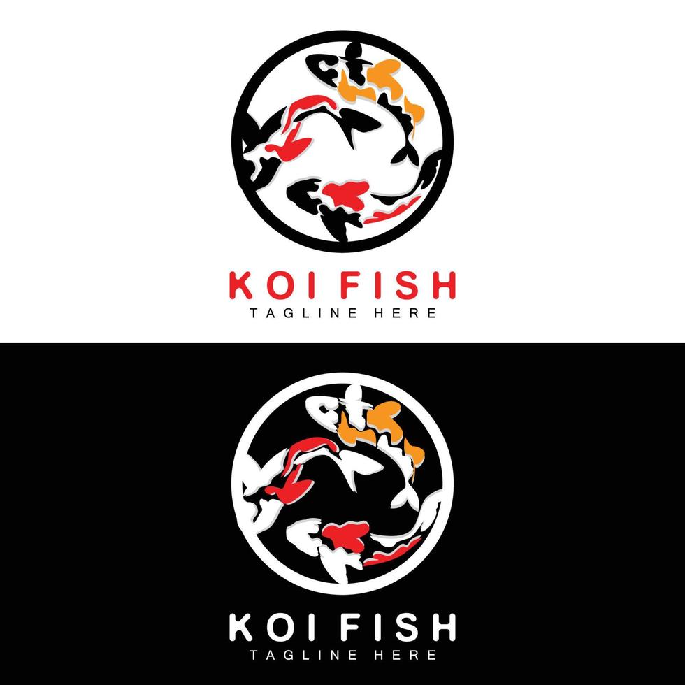 koi vis logo ontwerp, Chinese Lucky en triomf sier- vis vector, bedrijf merk goud vis icoon vector