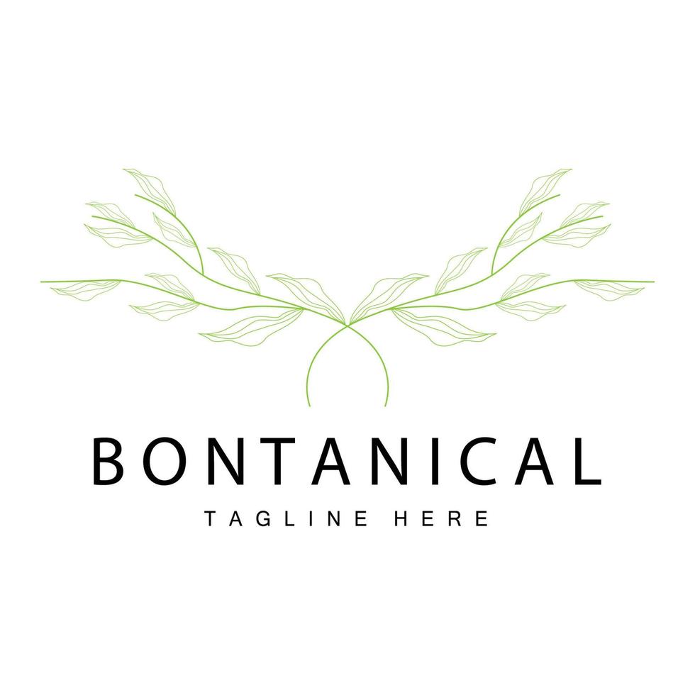 botanisch logo, natuur fabriek ontwerp, bloem fabriek icoon vector met lijn model-