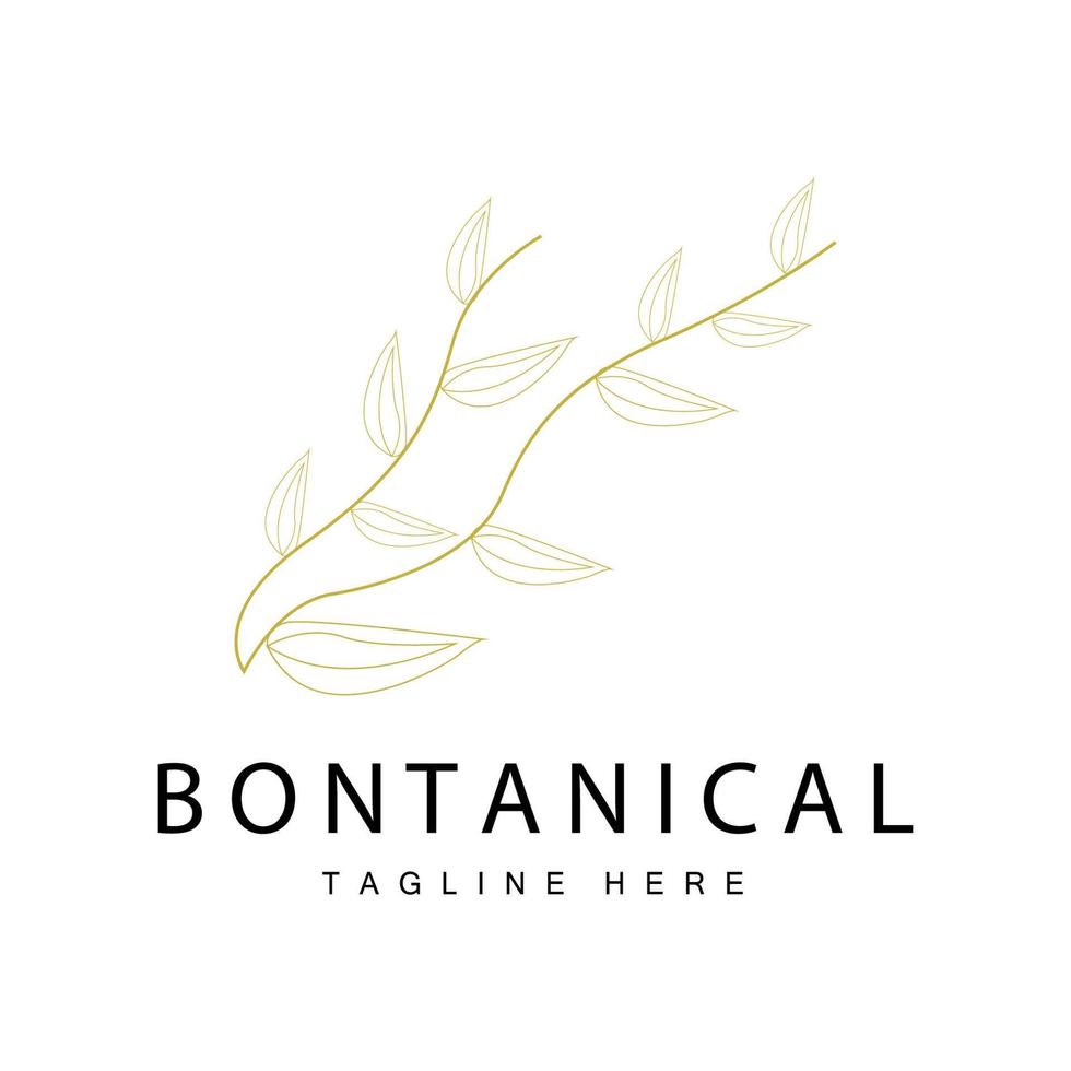 botanisch logo, natuur fabriek ontwerp, bloem fabriek icoon vector met lijn model-