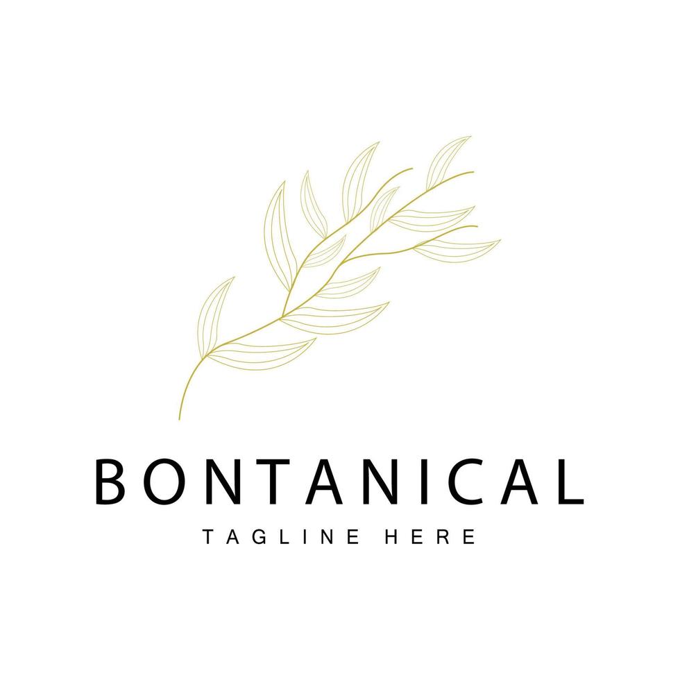 botanisch logo, natuur fabriek ontwerp, bloem fabriek icoon vector met lijn model-