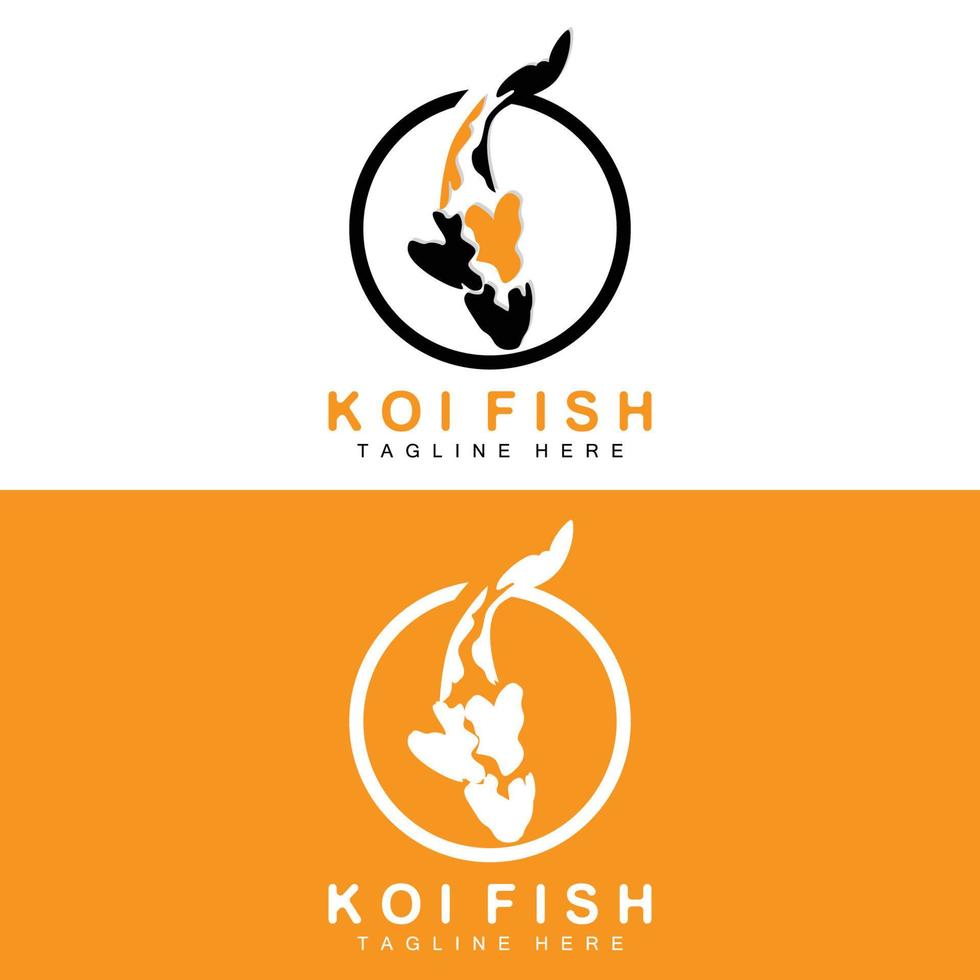 koi vis logo ontwerp, Chinese Lucky en triomf sier- vis vector, bedrijf merk goud vis icoon vector