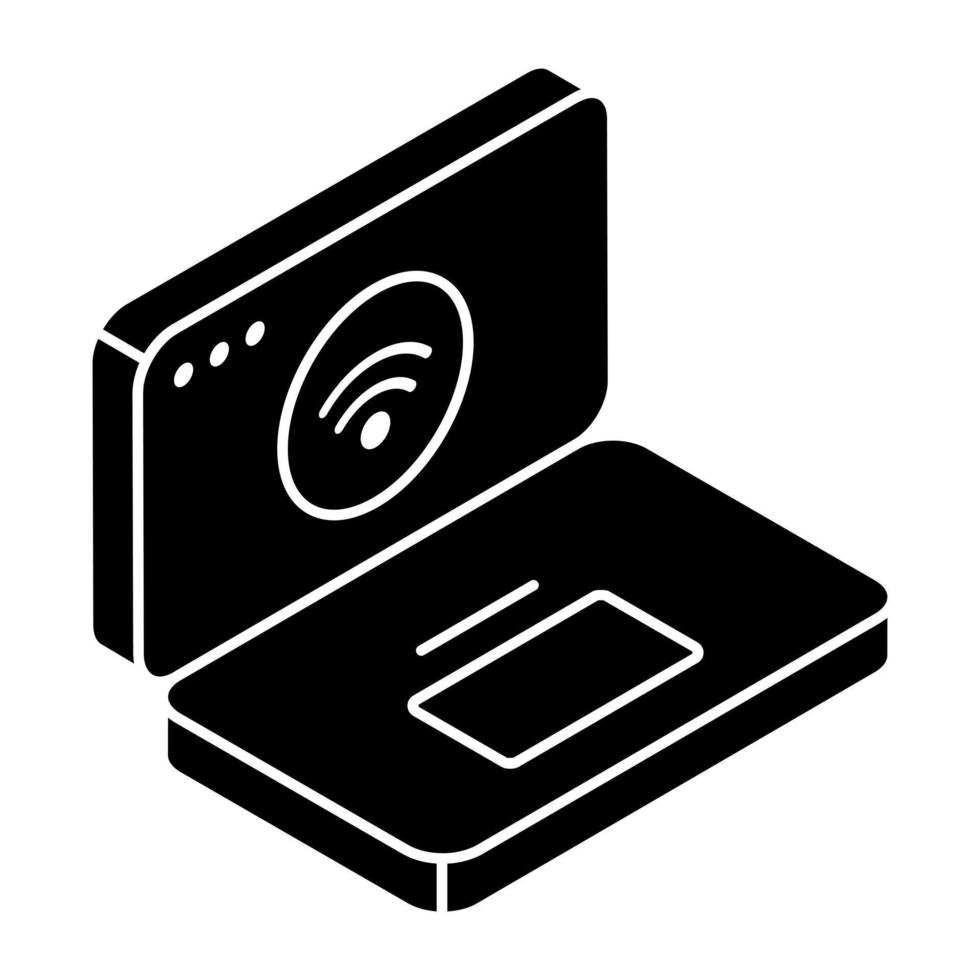 premie downloaden icoon van verbonden laptop vector