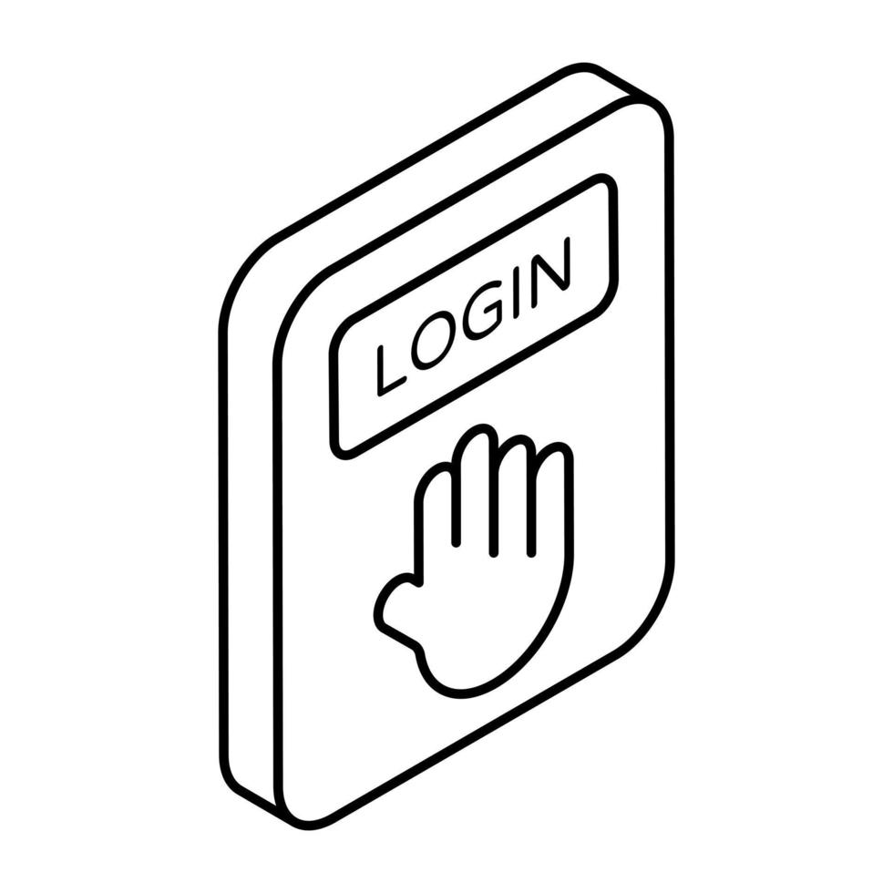 Log in lijn icoon, bewerkbare vector