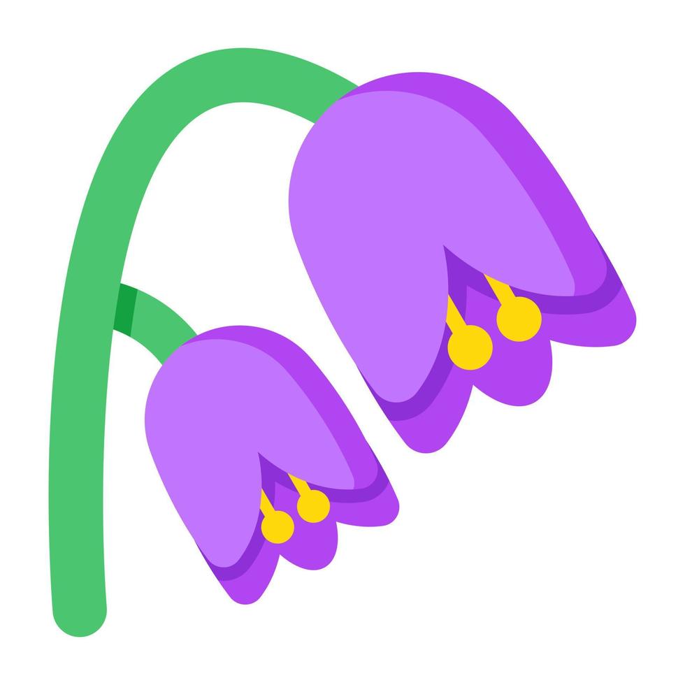 creatief ontwerp icoon van klokje bloemen vector