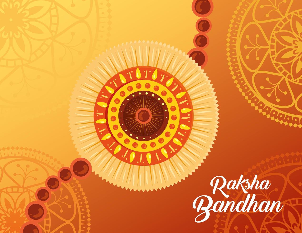 wenskaart met decoratieve rakhi voor raksha bandhan vector