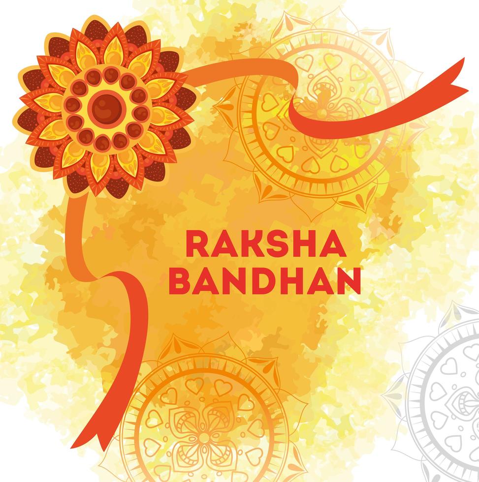 wenskaart met decoratieve rakhi voor raksha bandhan vector