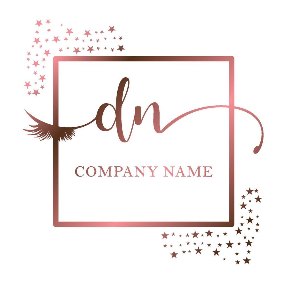 eerste logo dn handschrift Dames wimper bedenken kunstmatig bruiloft modern premie vector