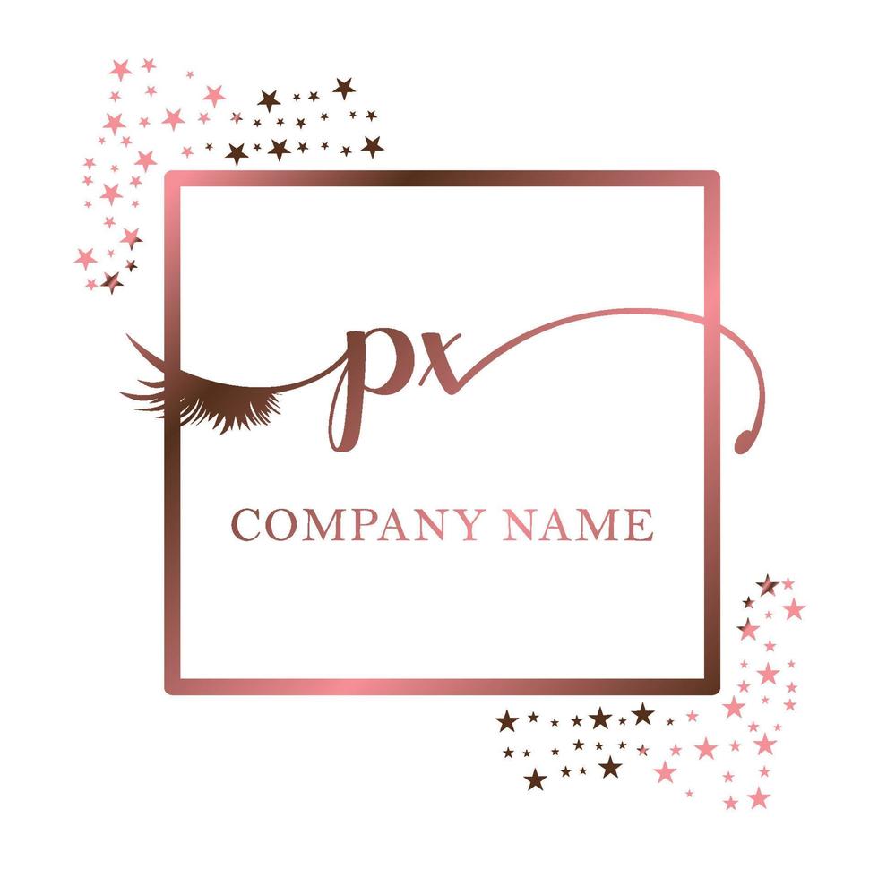 eerste logo px handschrift Dames wimper bedenken kunstmatig bruiloft modern premie vector