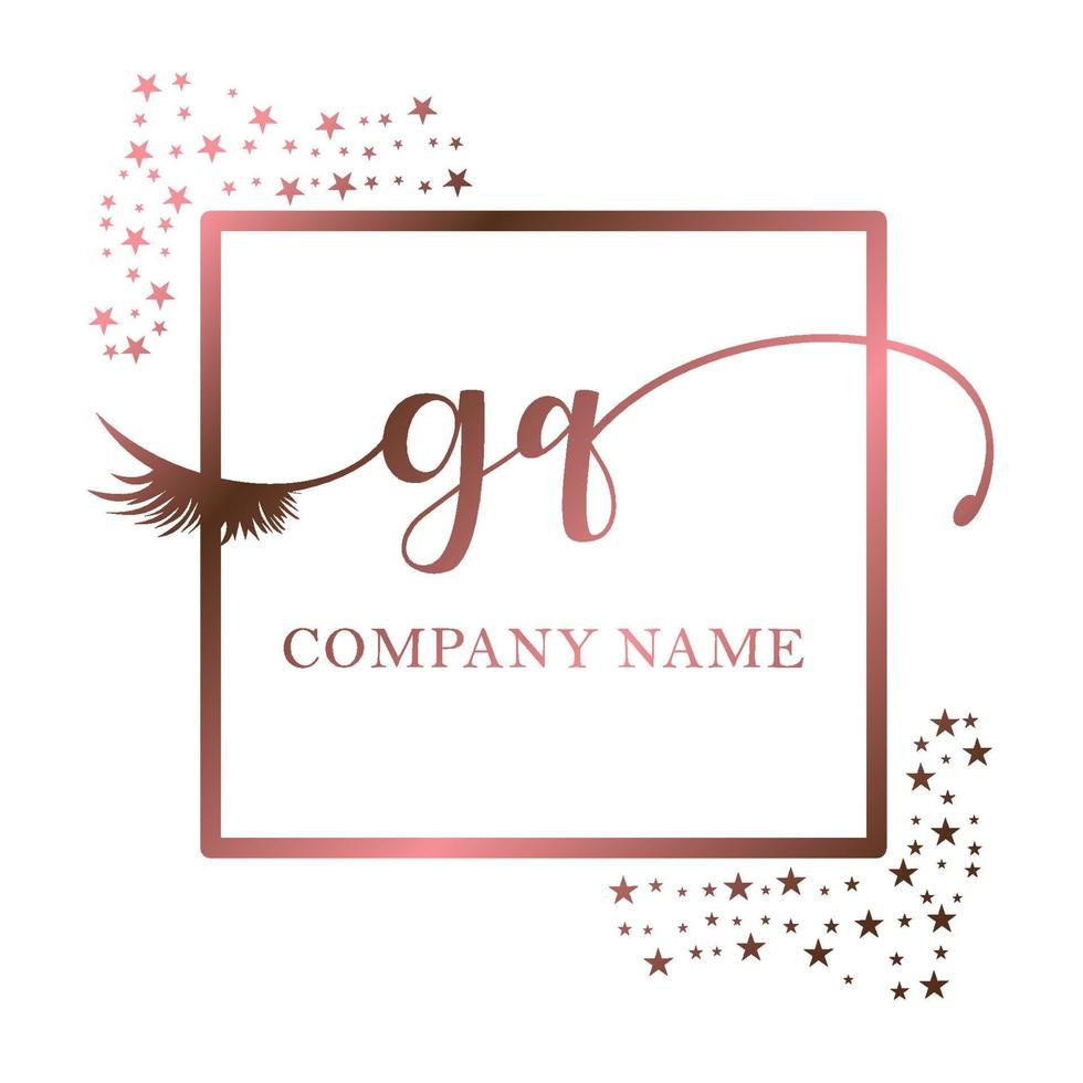 eerste logo gq handschrift Dames wimper bedenken kunstmatig bruiloft modern premie vector