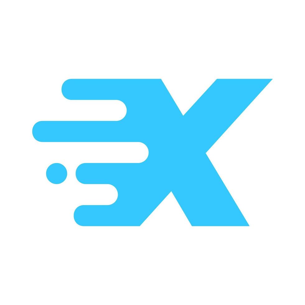 blauw eerste X beweging logo vector