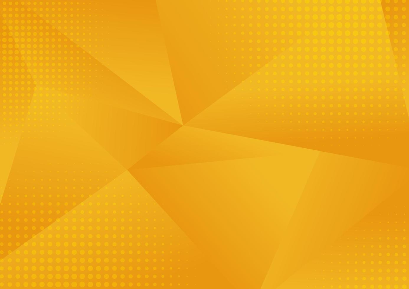 abstracte gele lage geometrische veelhoek bestaande uit driehoeken in verschillende maten en kleuren achtergrond met halftoon vector