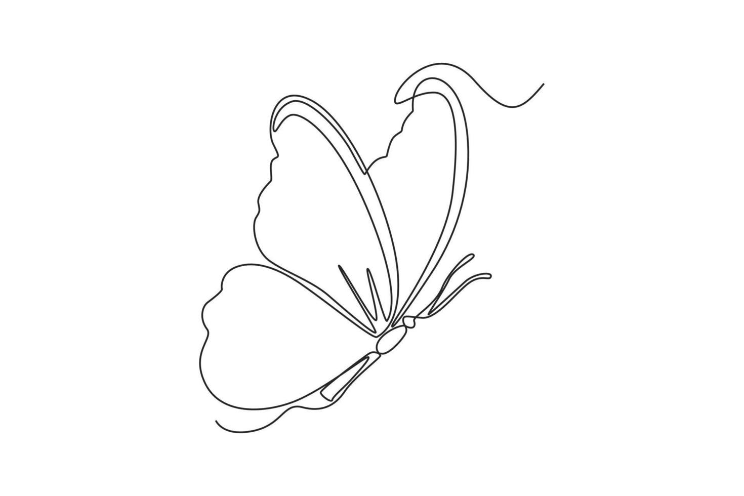 doorlopend een lijn tekening vlinder. voorjaar concept. single lijn trek ontwerp vector grafisch illustratie.