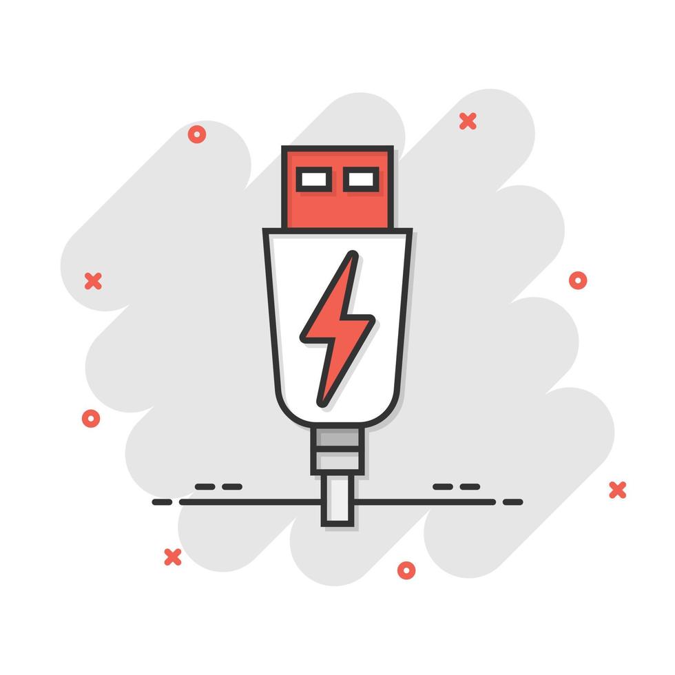 USB rit icoon in grappig stijl. flash schijf vector tekenfilm illustratie Aan wit geïsoleerd achtergrond. digitaal geheugen plons effect bedrijf concept.