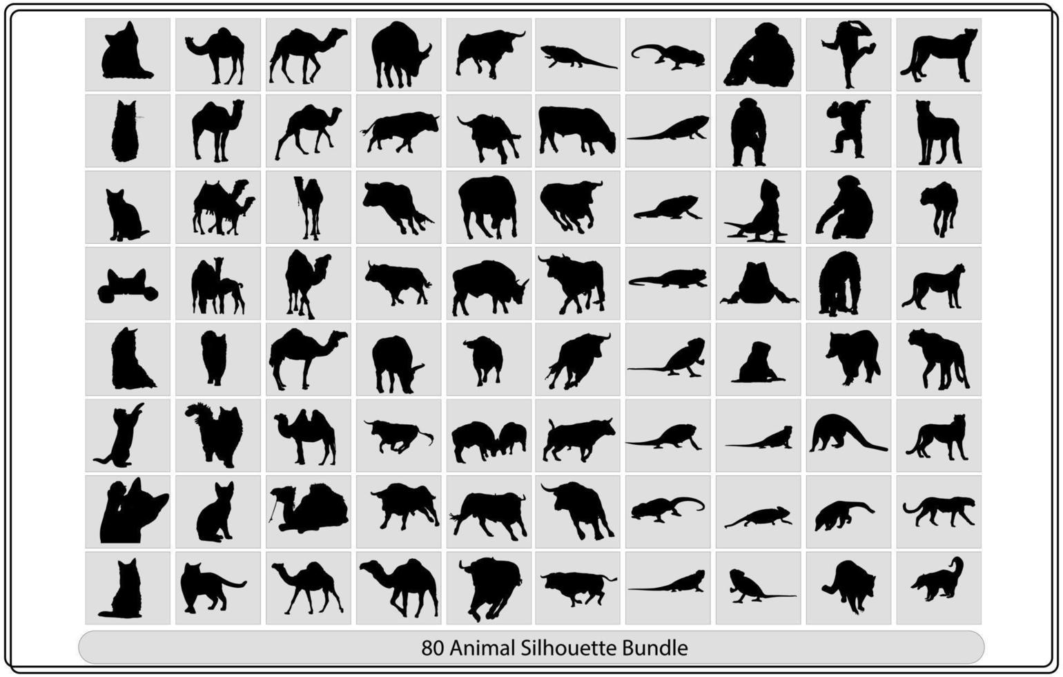 verzameling van dier silhouetten Aan een wit achtergrond vector