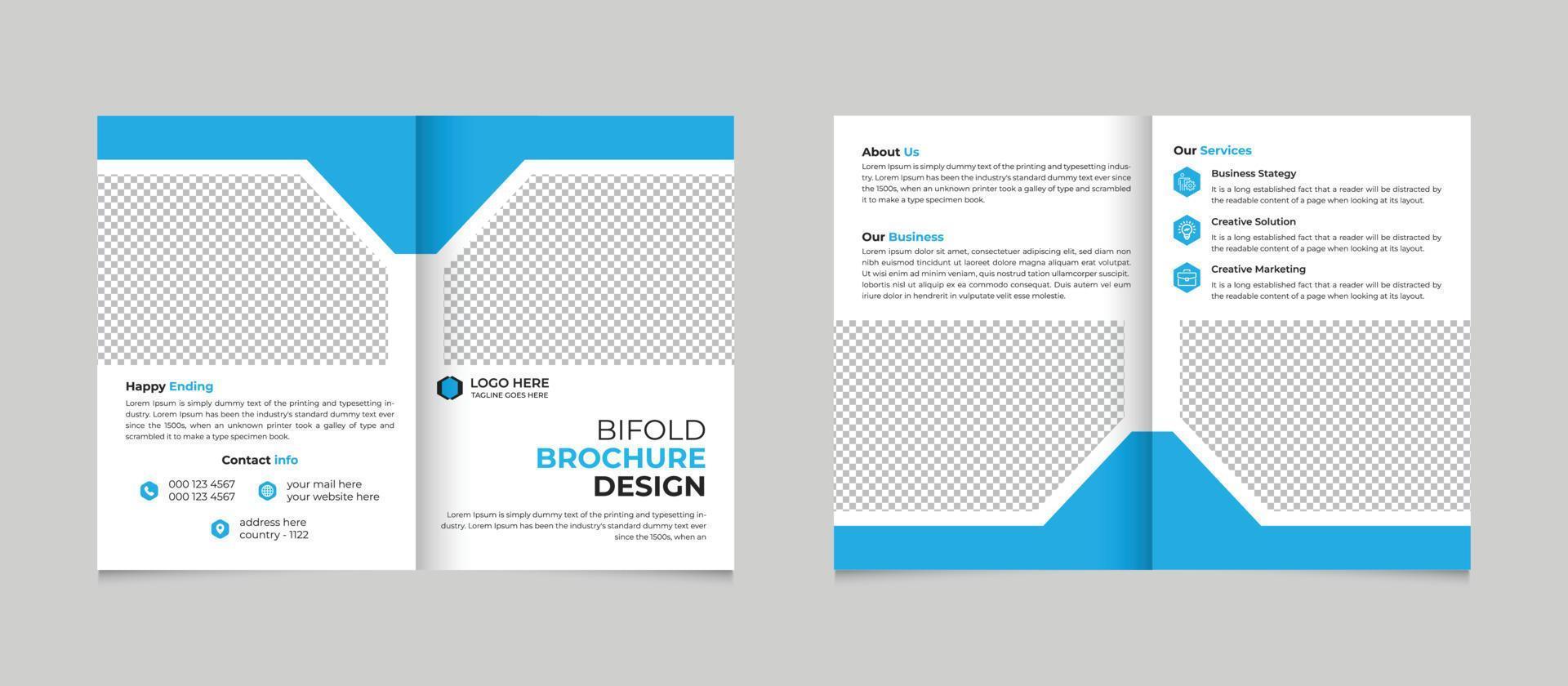 professioneel zakelijke modern tweevoudig brochure sjabloon ontwerp vrij vector