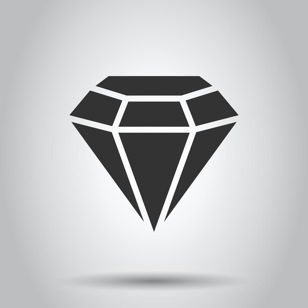 diamant edelsteen icoon in vlak stijl. edelsteen vector illustratie Aan wit geïsoleerd achtergrond. sieraden briljant bedrijf concept.