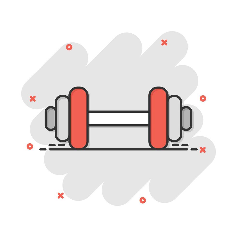 vector tekenfilm halter geschiktheid Sportschool icoon in grappig stijl. barbell concept illustratie pictogram. bodybuilding sport bedrijf plons effect concept.