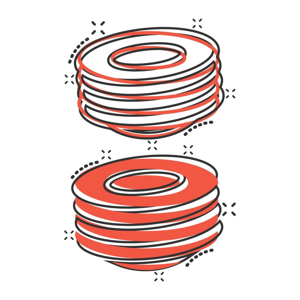 bord icoon in grappig stijl. schotel tekenfilm vector illustratie Aan wit geïsoleerd achtergrond. serviesgoed plons effect bedrijf concept.