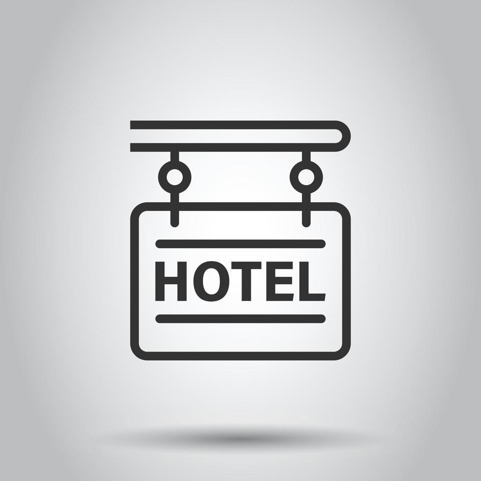 hotel teken icoon in vlak stijl. cafe vector illustratie Aan wit geïsoleerd achtergrond. herberg kamer informatie bedrijf concept.