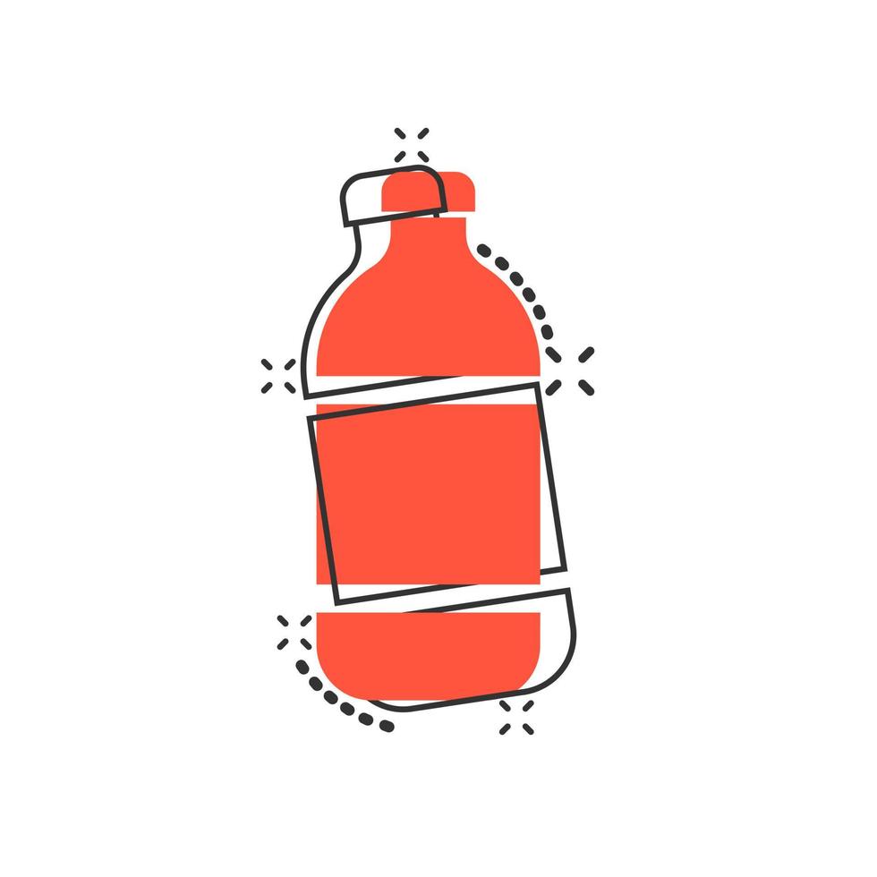 water fles icoon in grappig stijl. plastic Frisdrank fles vector tekenfilm illustratie pictogram. vloeistof water bedrijf concept plons effect.
