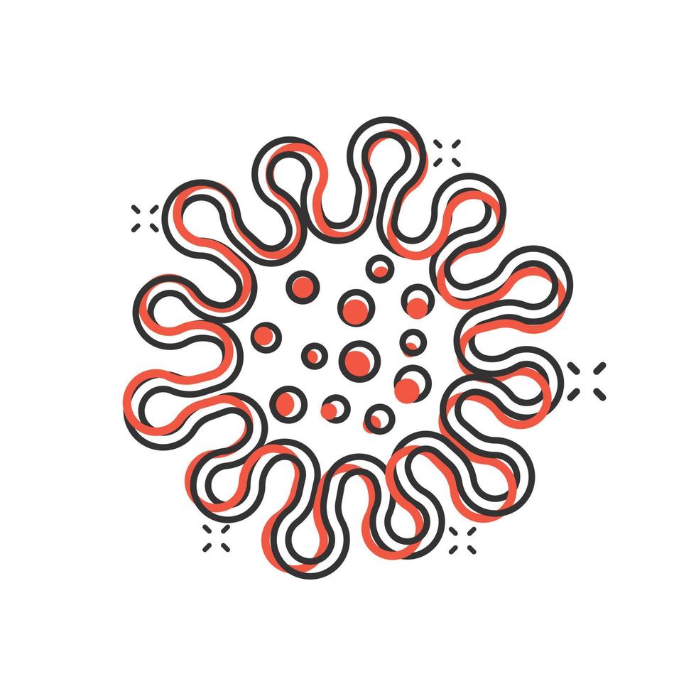 ziekte bacterie icoon in grappig stijl. allergie tekenfilm vector illustratie Aan wit geïsoleerd achtergrond. microbe virus plons effect bedrijf concept.