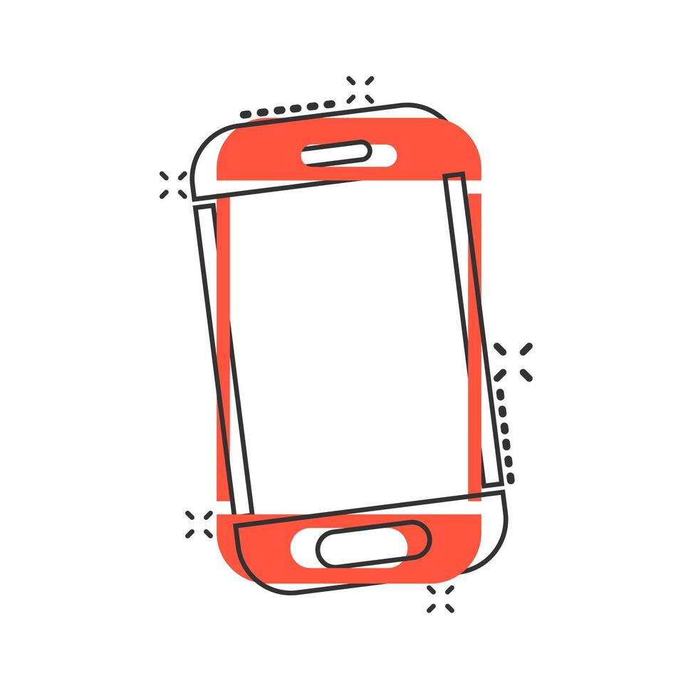 smartphone icoon in grappig stijl. telefoon handset vector tekenfilm illustratie pictogram plons effect.