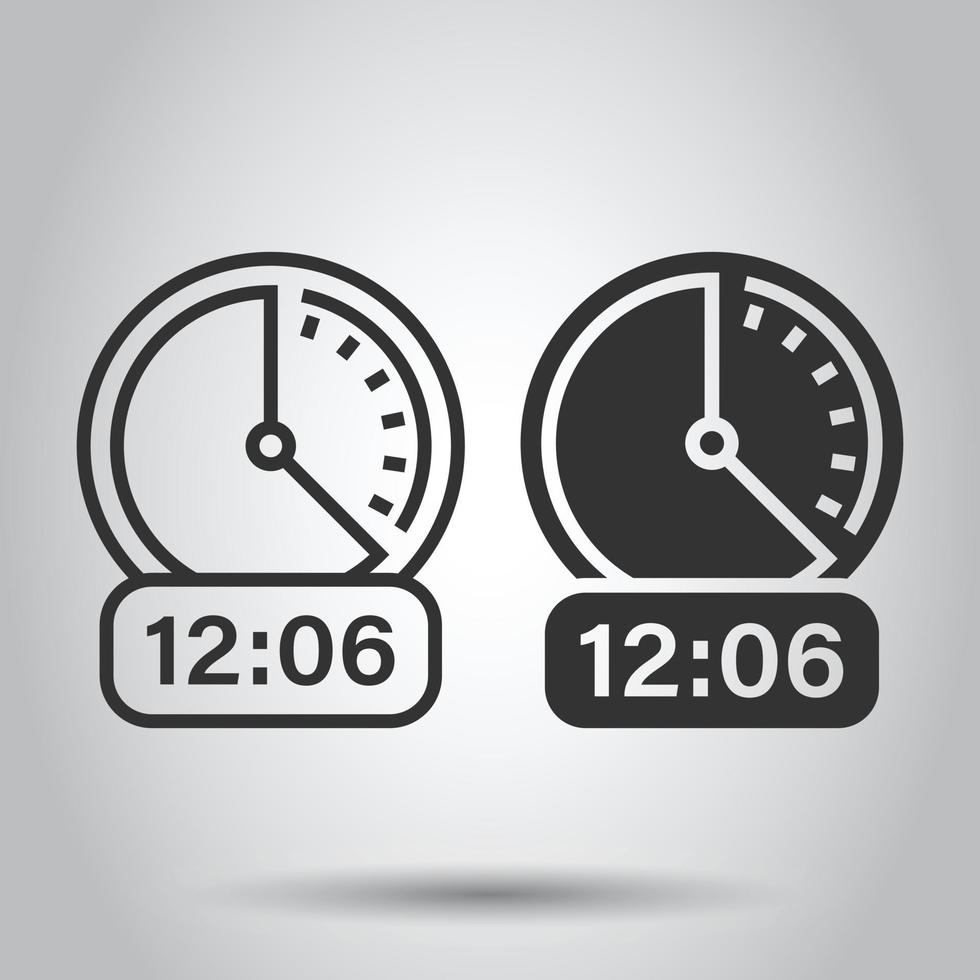 klok icoon in vlak stijl. kijk maar vector illustratie Aan wit geïsoleerd achtergrond. timer bedrijf concept.