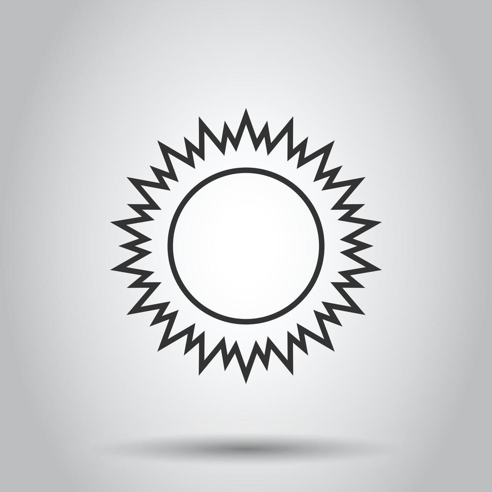 zon icoon in vlak stijl. zonlicht teken vector illustratie Aan wit geïsoleerd achtergrond. daglicht bedrijf concept.
