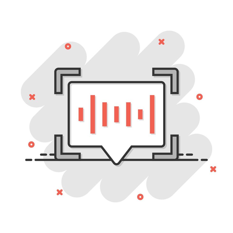 stem herkenning icoon in grappig stijl. authenticatie geluid vector tekenfilm illustratie Aan wit geïsoleerd achtergrond. geluidsgolf bedrijf concept plons effect.