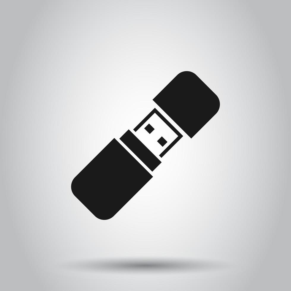 USB rit icoon in vlak stijl. flash schijf vector illustratie Aan geïsoleerd achtergrond. digitaal geheugen bedrijf concept.