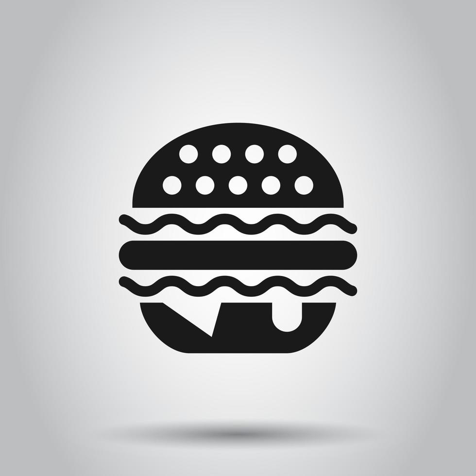 hamburger teken icoon in vlak stijl. Hamburger vector illustratie Aan geïsoleerd achtergrond. cheeseburger bedrijf concept.