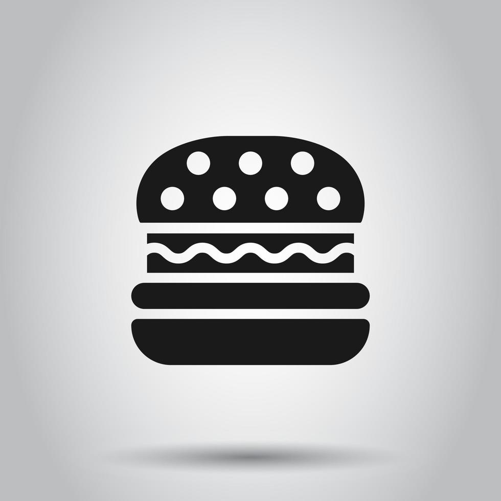 hamburger teken icoon in vlak stijl. Hamburger vector illustratie Aan geïsoleerd achtergrond. cheeseburger bedrijf concept.