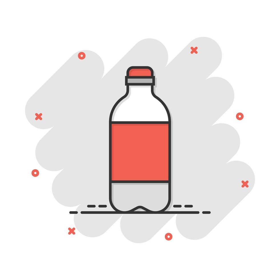 water fles icoon in grappig stijl. plastic Frisdrank fles vector tekenfilm illustratie pictogram. vloeistof water bedrijf concept plons effect.