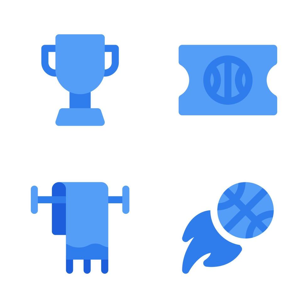 basketbal pictogrammen set. trofee, ticket, handdoek, schieten bal. perfect voor website mobiel app, app pictogrammen, presentatie, illustratie en ieder andere projecten vector