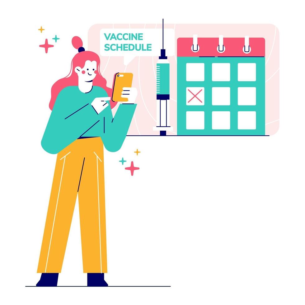 vectorillustratie van vaccinatie- en immunisatieschema. vector