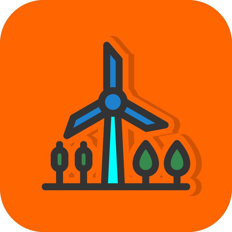 windmolen landschap vector icoon ontwerp