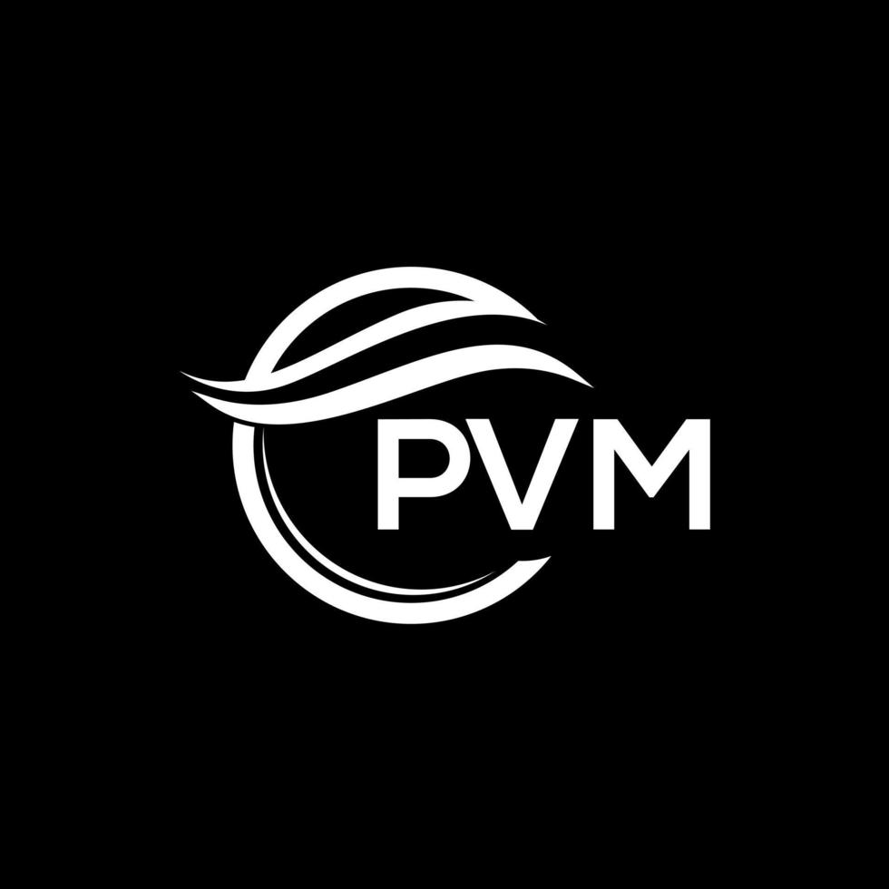 pvm brief logo ontwerp Aan zwart achtergrond. pvm creatief cirkel logo. pvm initialen brief logo concept. pvm brief ontwerp. vector