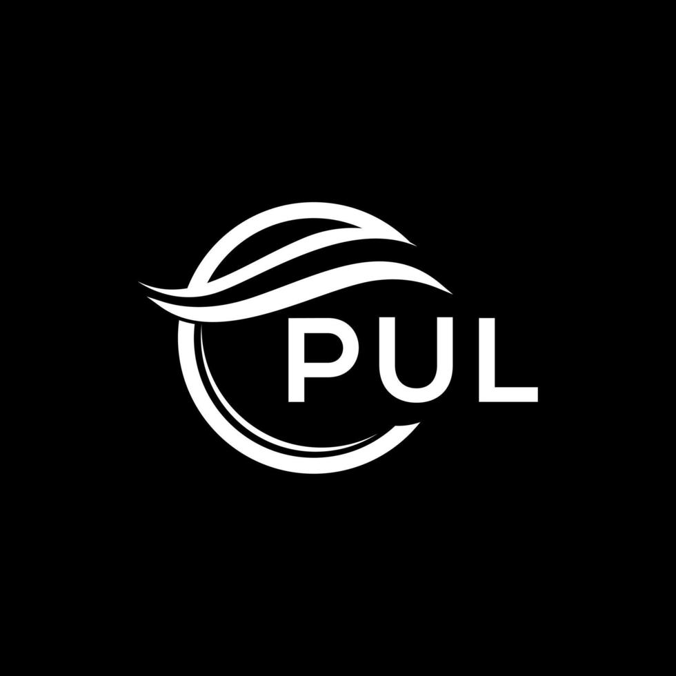 pul brief logo ontwerp Aan zwart achtergrond. pul creatief cirkel logo. pul initialen brief logo concept. pul brief ontwerp. vector