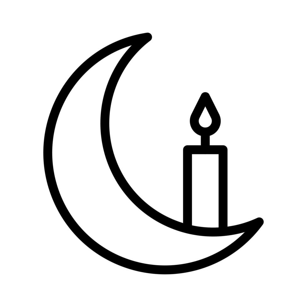 kaars icoon schets stijl Ramadan illustratie vector element en symbool perfect.