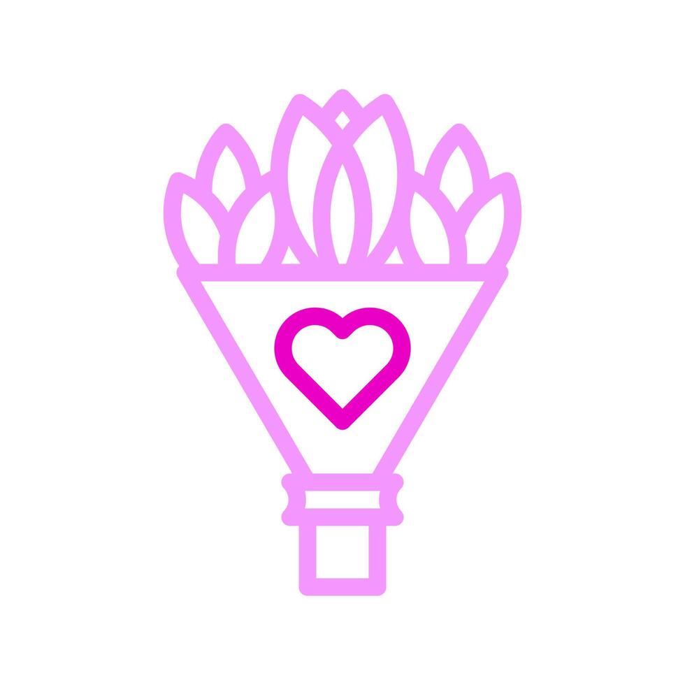 boeket icoon duokleur roze stijl Valentijn illustratie vector element en symbool perfect.