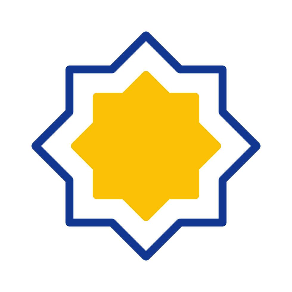 decoratie icoon duotoon blauw geel stijl Ramadan illustratie vector element en symbool perfect.