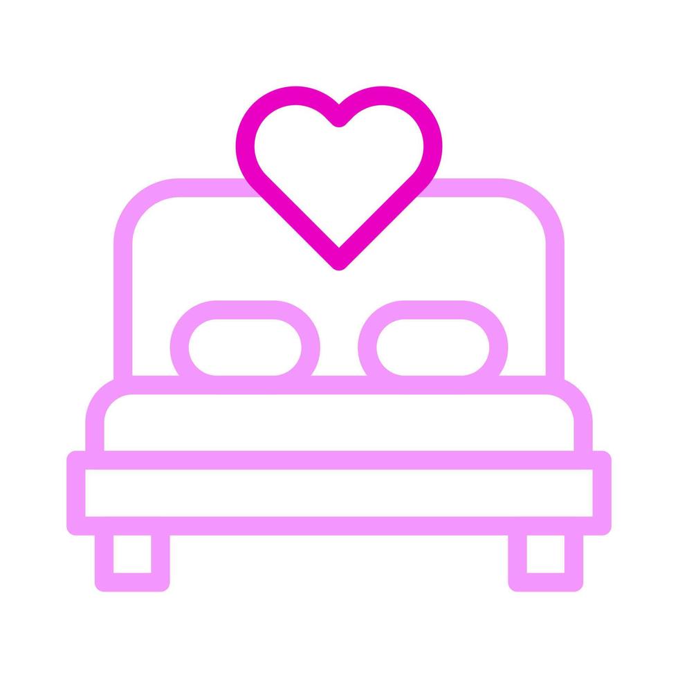 bed icoon duokleur roze stijl Valentijn illustratie vector element en symbool perfect.