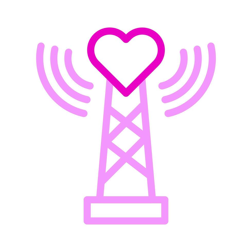 signaal icoon duokleur roze stijl Valentijn illustratie vector element en symbool perfect.