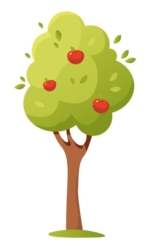 appel boom. schattig vector illustratie van een fruit boom.