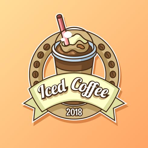 iced koffie logo vector