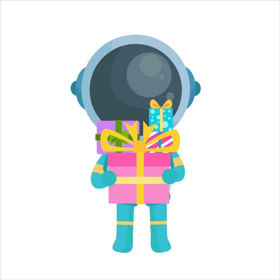 astronaut karakter in schattig tekenfilm stijl vector