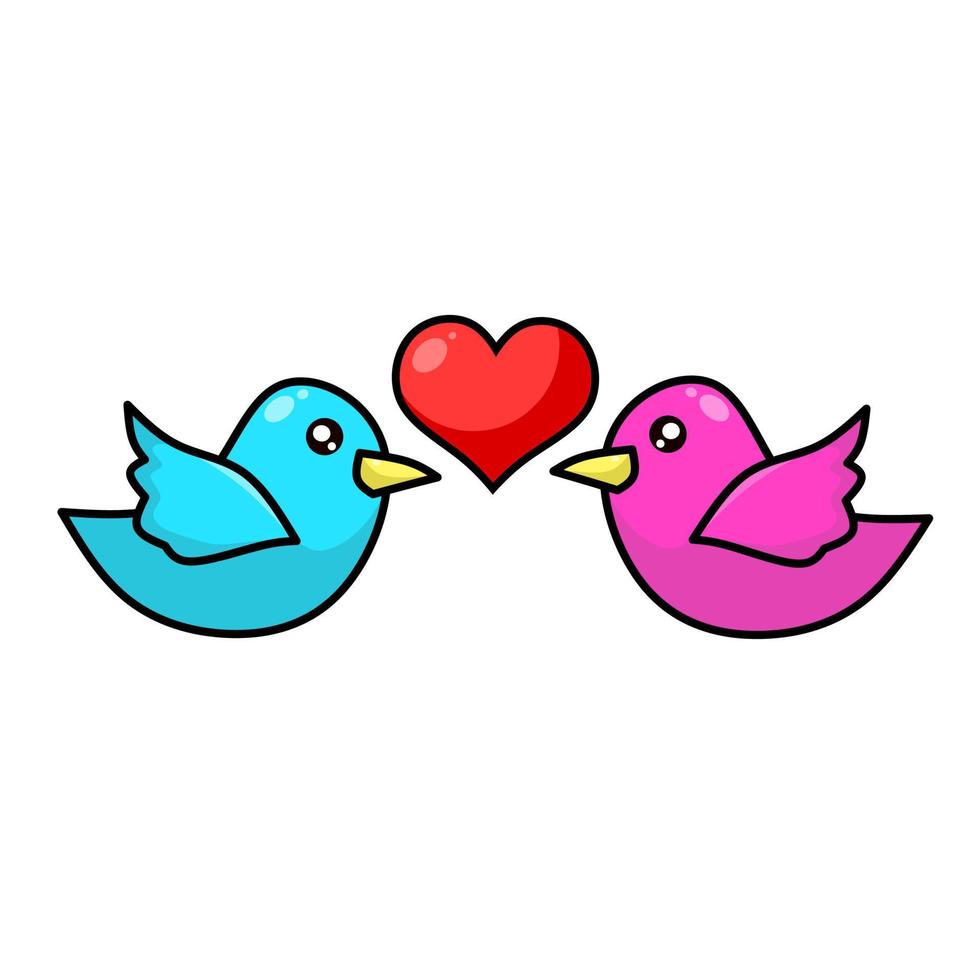illustratie vector grafisch van tekenfilm liefde vogel geschikt voor Valentijnsdag dag ontwerp element